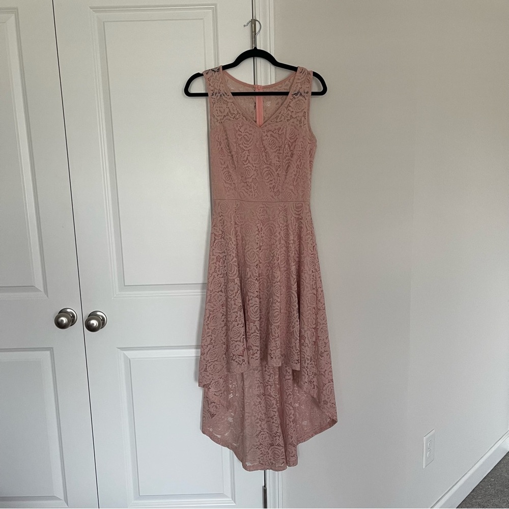 Dress Tells Pink High Low Lace Dress